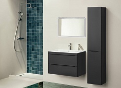 Style Line Мебель для ванной Бергамо Мини 80 подвесная черная Люкс антискрейтч Plus – фотография-15